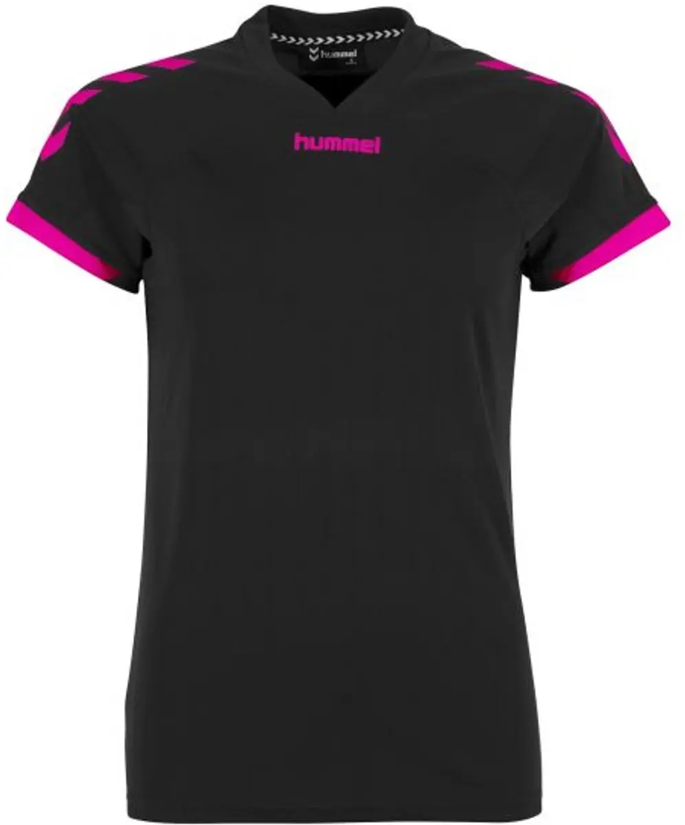 Hummel Fyn Shirt Dames Korte Mouw - Zwart/Magenta L