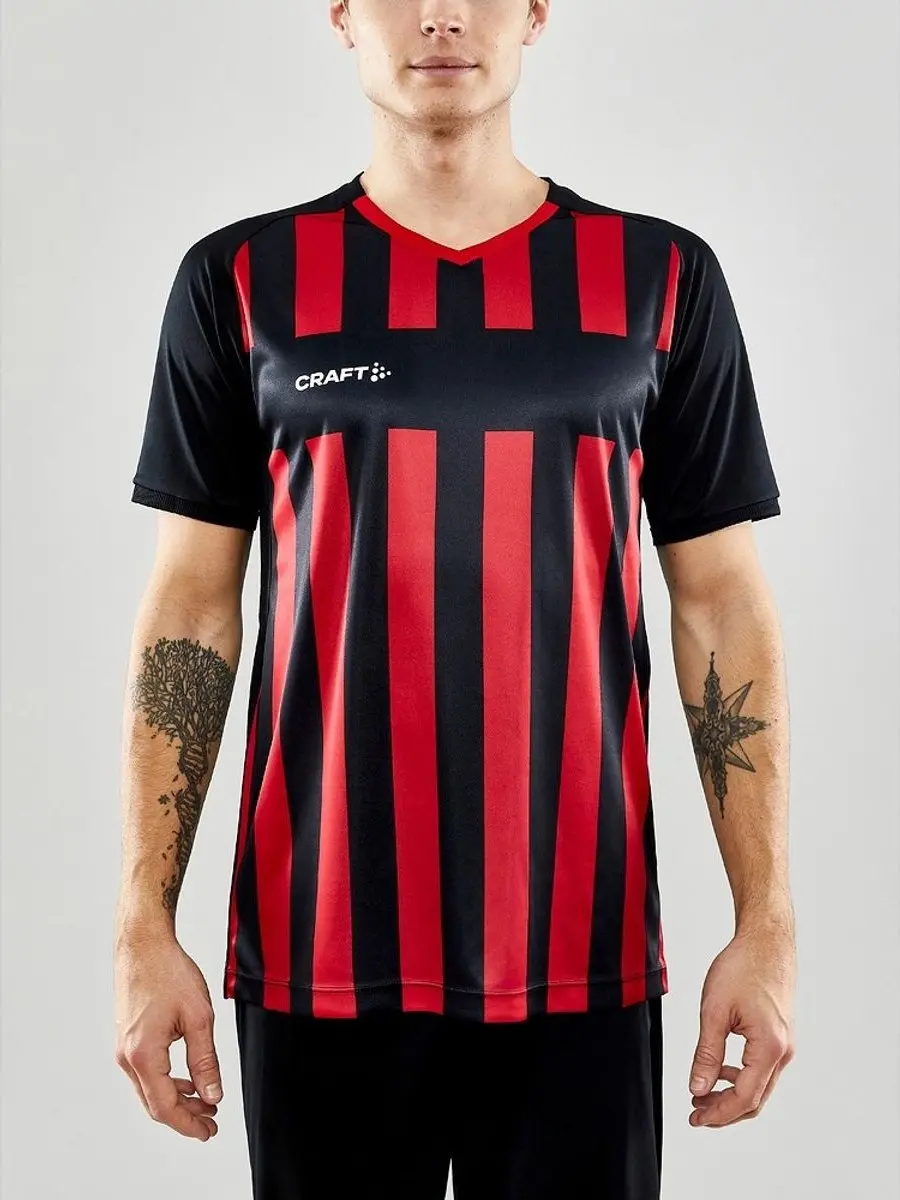 Craft Progress 2.0 Stripe Shirt Heren - XXL - Zwart/Rood