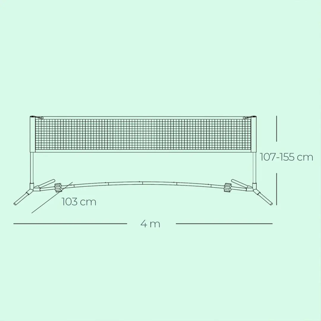 Songmics Badmintonnet 400cm - In hoogte verstelbaar