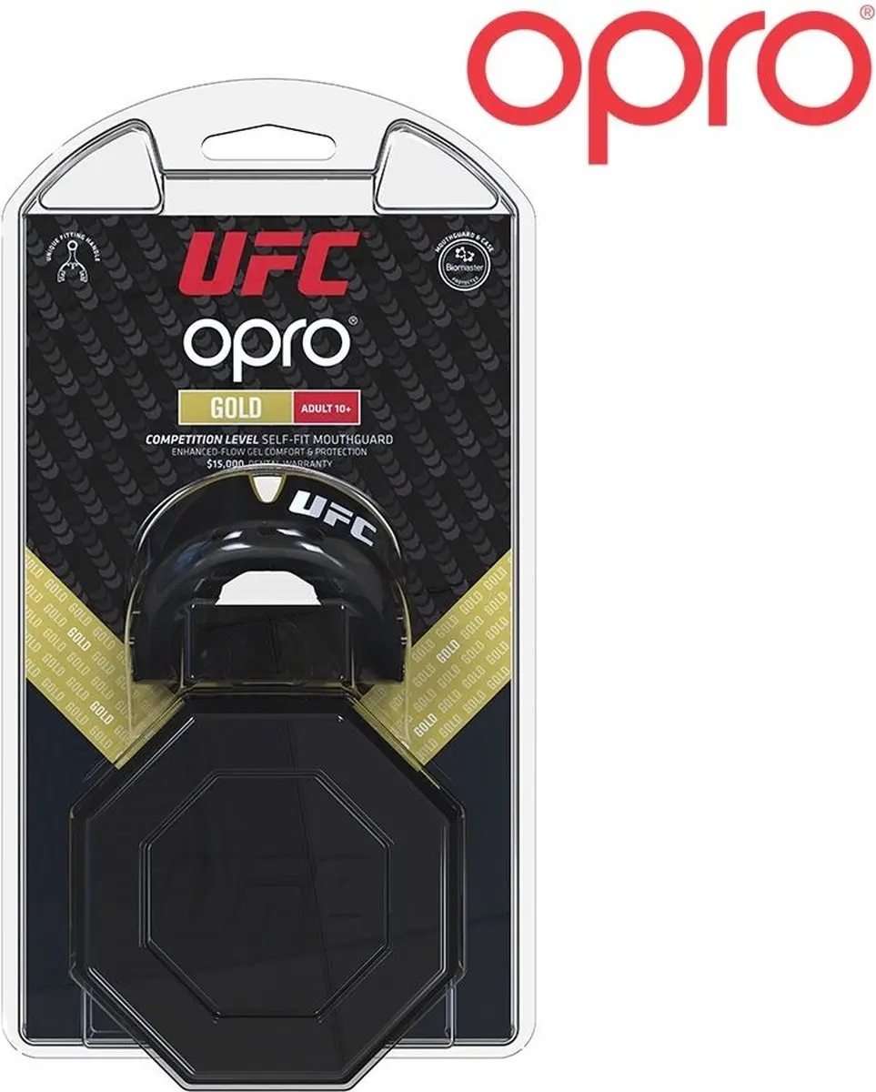 UFC Opro Self-Fit Gebitsbeschermer Gold/Zwart - Senior