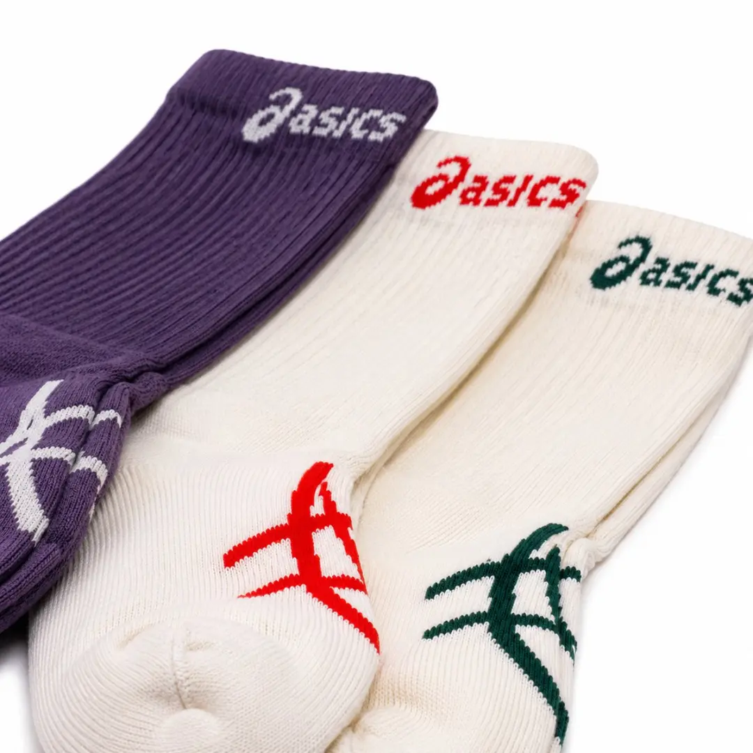 ASICS 3PPL Crew Sokken 47-49 - Paars/Wit - 3 Stuks