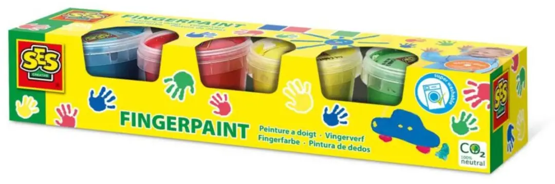SES Creative Vingerverf 4x110ml - Mengbaar & uitwasbaar