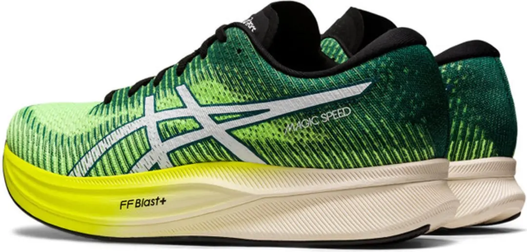 ASICS Magic Speed 2 Heren Sportschoenen - Hardlopen 44.5 - Geel/Blauw - afbeelding 6 van 6