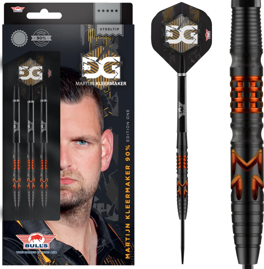 Bull's Martijn Kleermaker 90% Tungsten Dartpijlen 23g - 3 Stuks