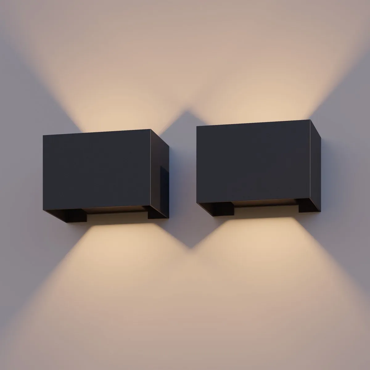 Calex LED Wandlamp Venice 2 Stuks - 7W Warm Wit - Zwart