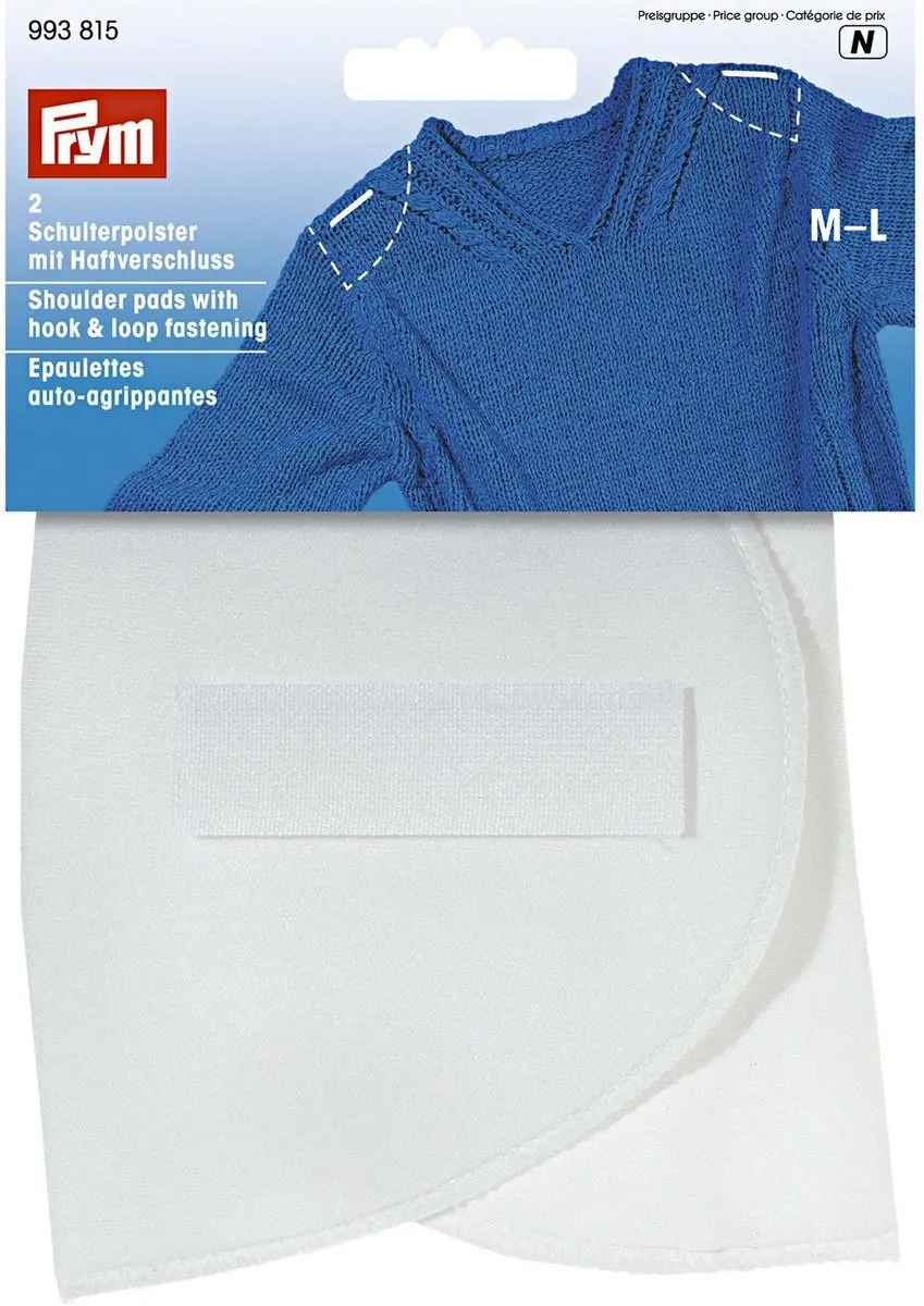 Prym Schoudervullingen Klittenband Halve Maan - 1 Stuk - Zwart