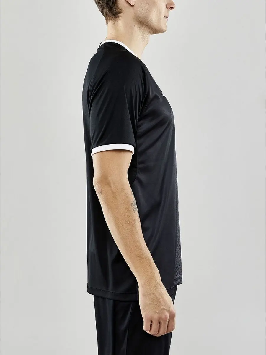 Craft Progress 2.0 Shirt Korte Mouw Heren - L - Zwart/Wit