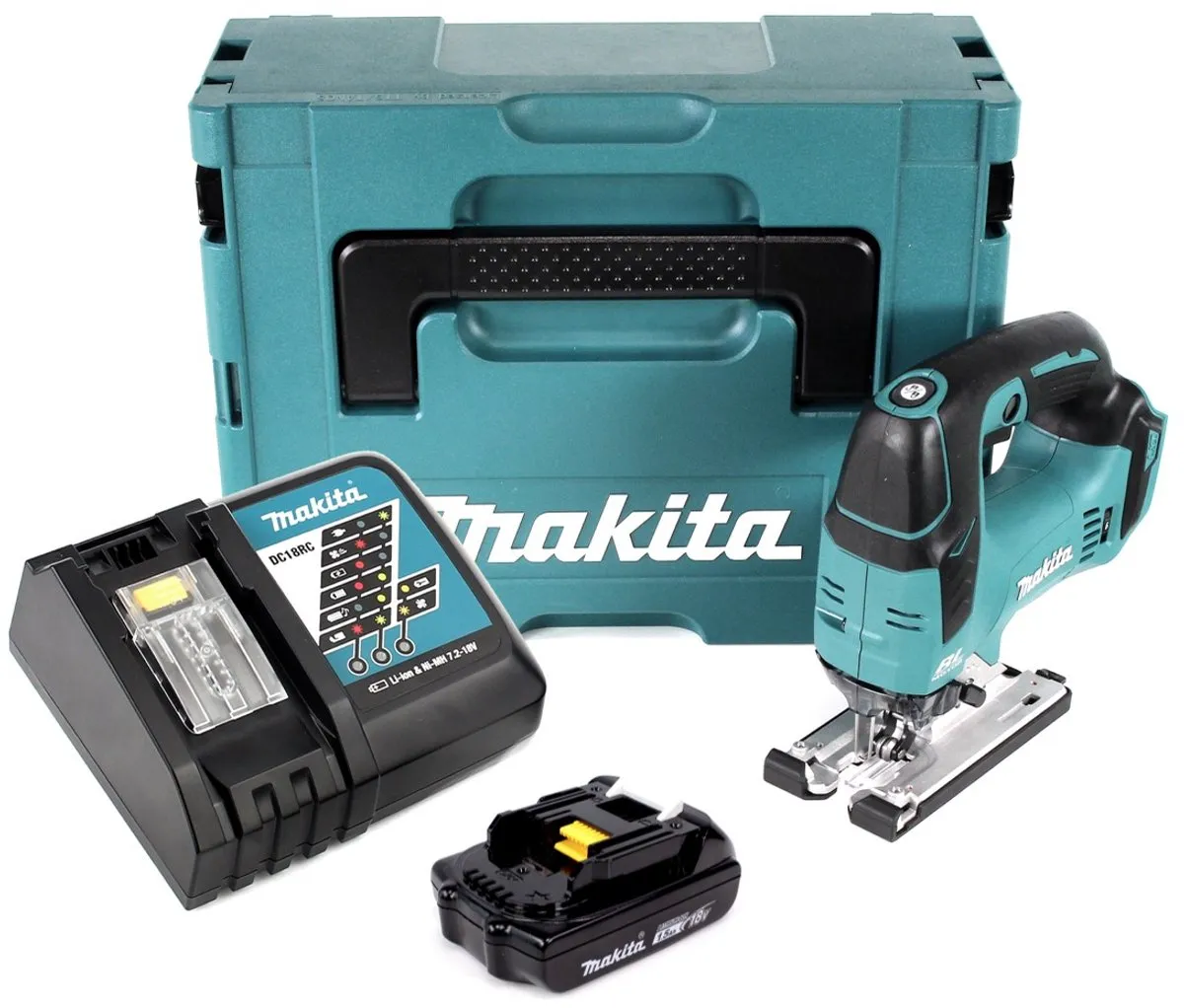 Makita DJV182 RY1J Accu Decoupeerzaag 18V - 3500 r/min - 1x 1,5Ah + Lader + 3 Bladen - afbeelding 5 van 5