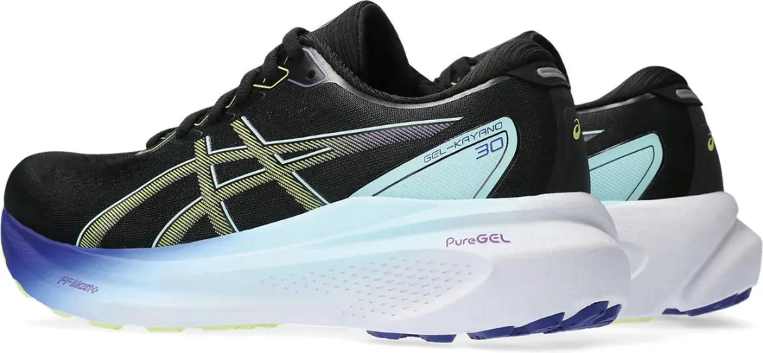 ASICS Gel-Kayano 30 Sportschoenen - Maat 42 - Zwart/Geel/Blauw