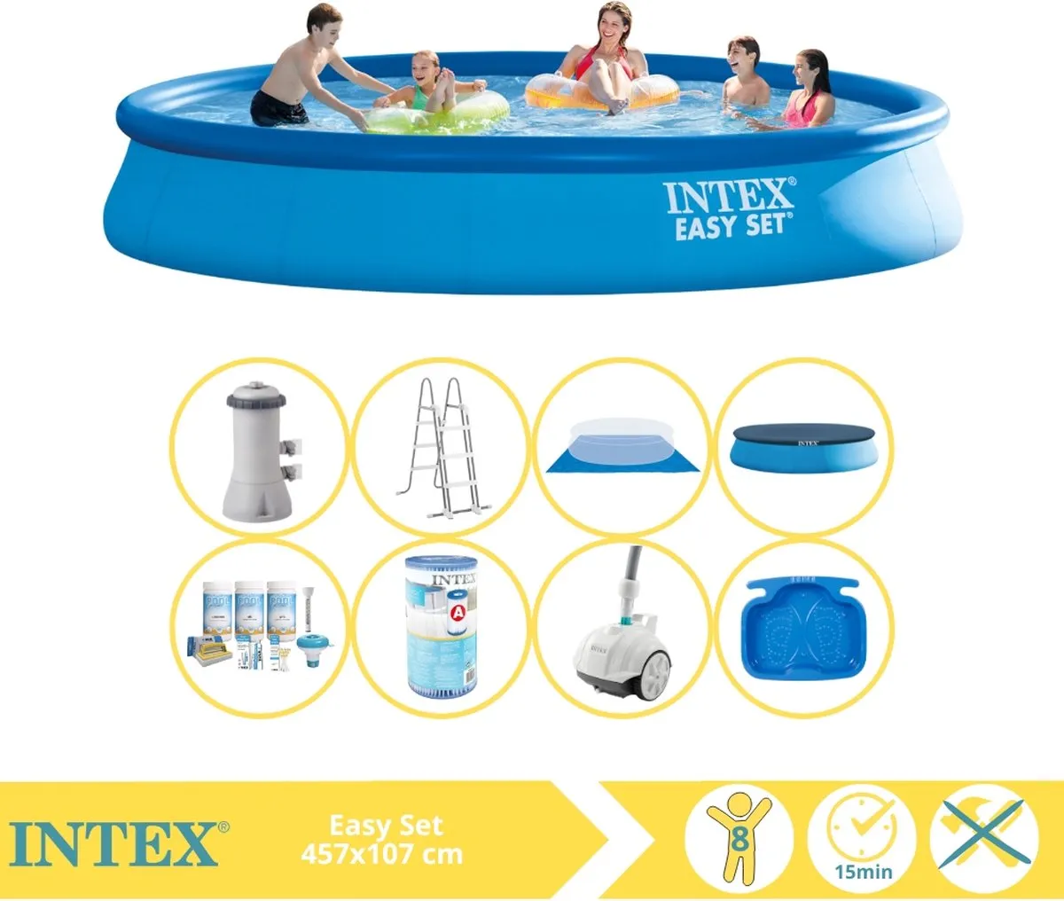 Intex Easy Set 26166GN Opblaaszwembad 457x107cm