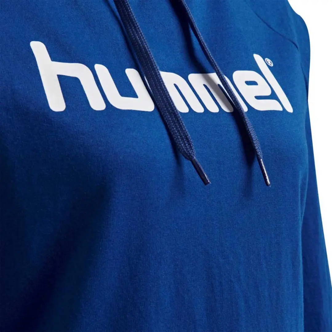 Hummel Go Cotton Logo Hoodie Dames - M - Blauw/Wit - afbeelding 6 van 6