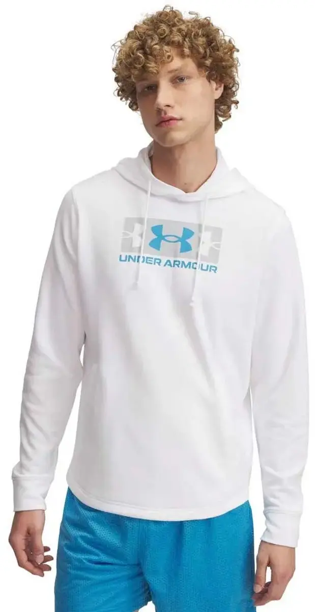 Under Armour Rival Terry Logo Hoodie M - Wit/Grijs/Blauw