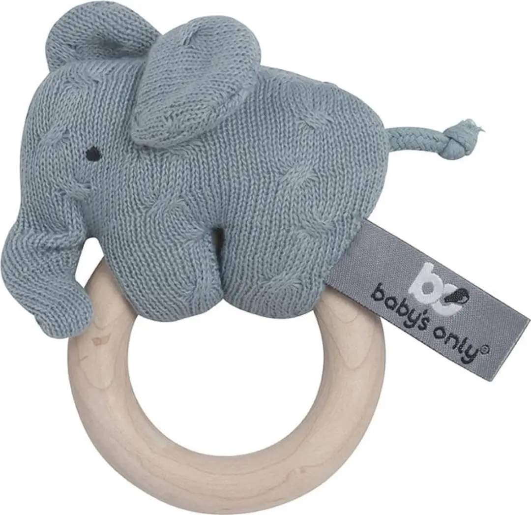 Baby's Only Houten Rammelaar Olifant Stonegreen