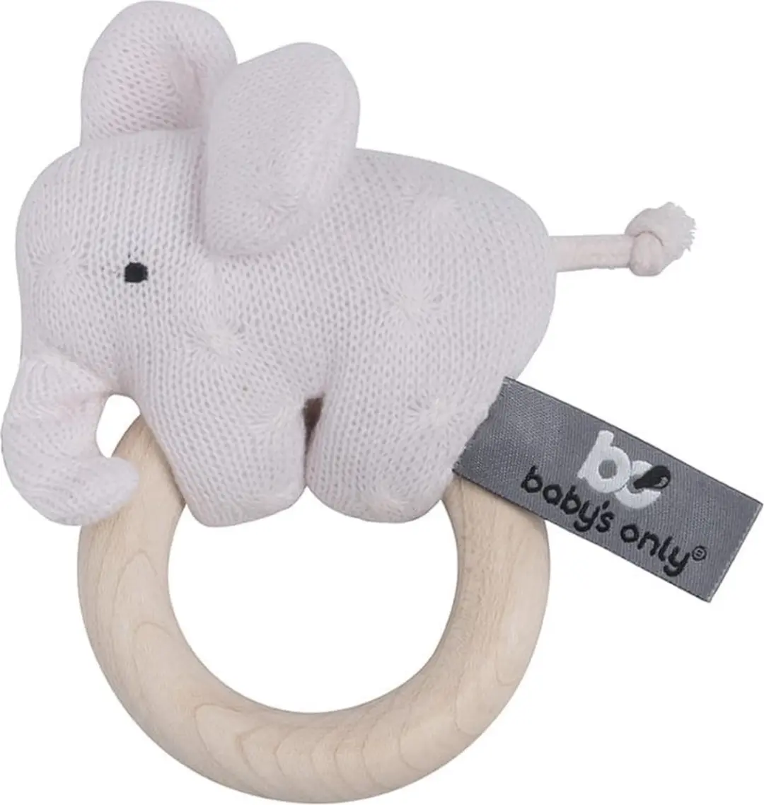 Baby's Only Houten Rammelaar Olifant Classic Roze
