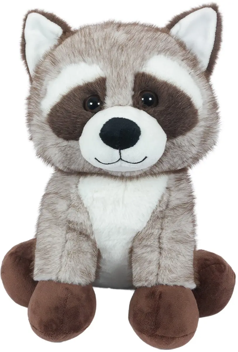 PIA Soft Toys Pluche Wasbeer Knuffel 32cm - Bruin/Grijs/Wit