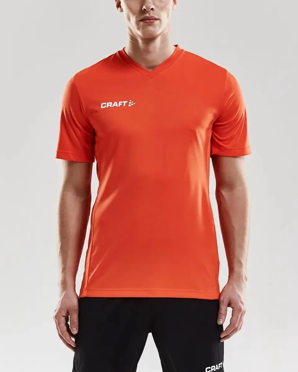 Craft Squad Jersey Solid Sportshirt 158 - Oranje/Wit