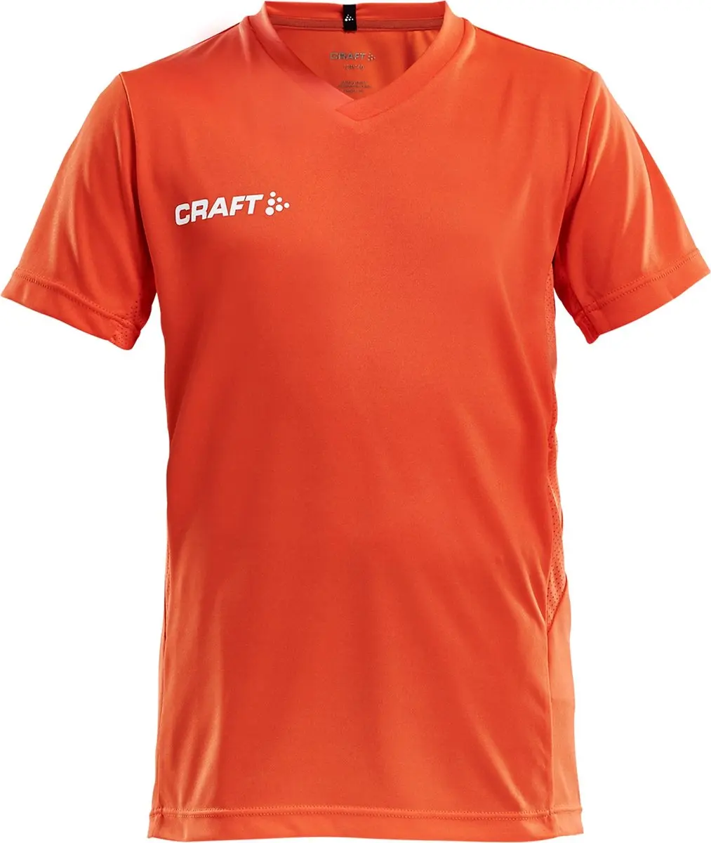 Craft Squad Jersey Solid Sportshirt 158 - Oranje/Wit