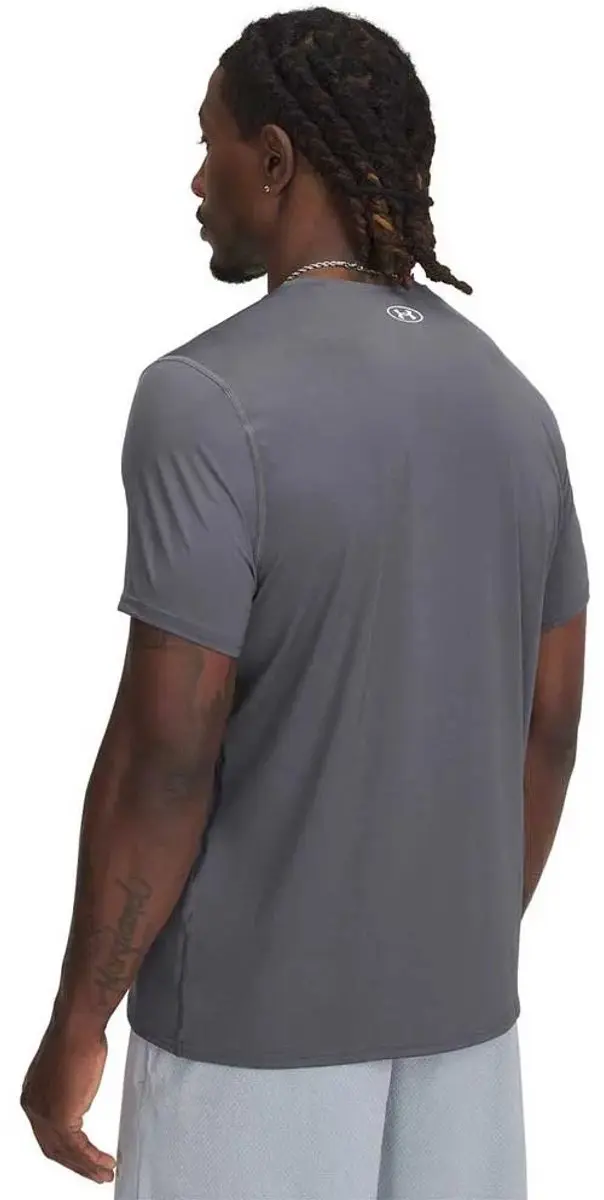 Under Armour HeatGear Fitted SS Shirt Heren - XL - Donkergrijs