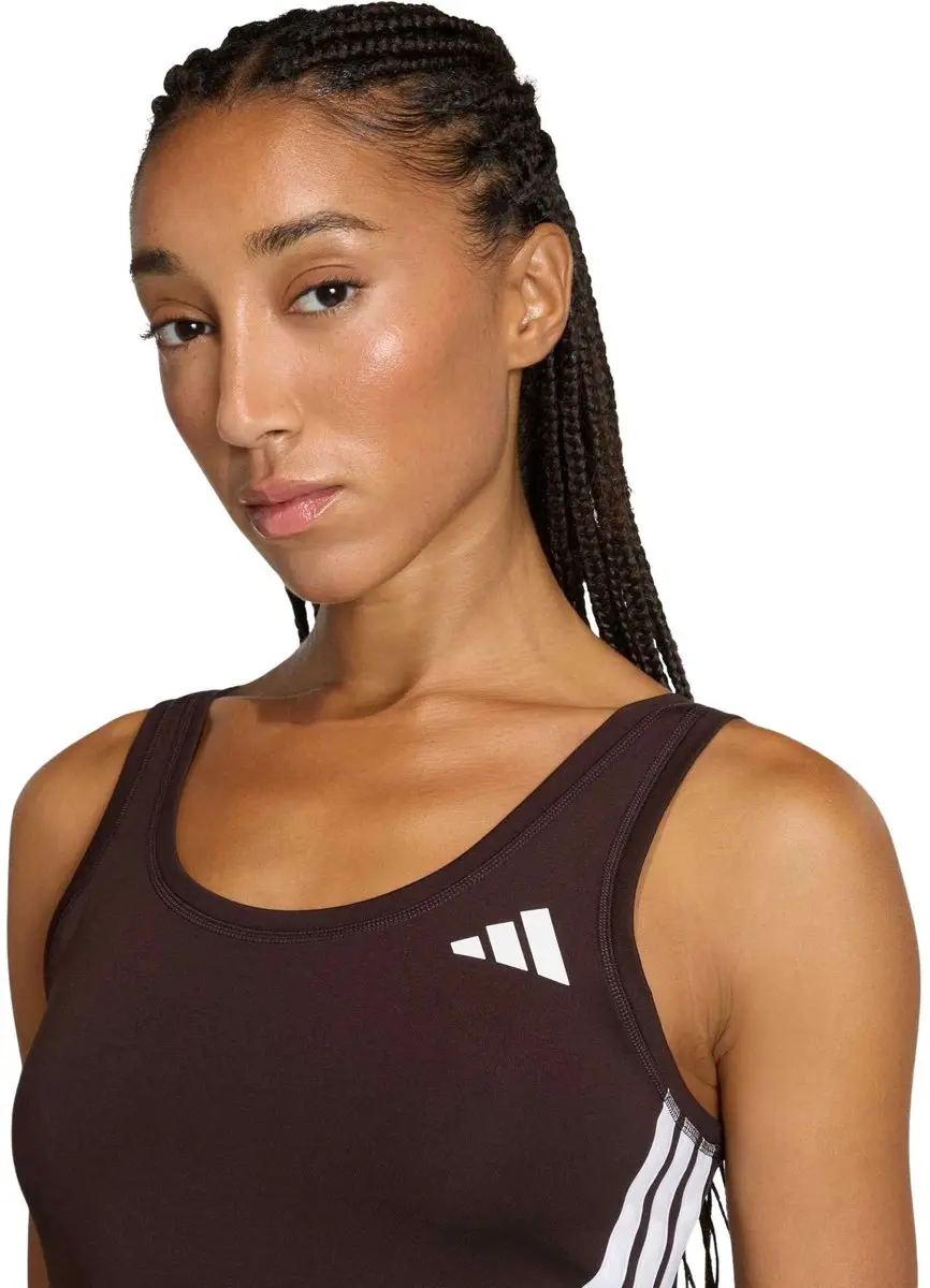 adidas Essentials Crop Top Dames M - Bruin/Wit