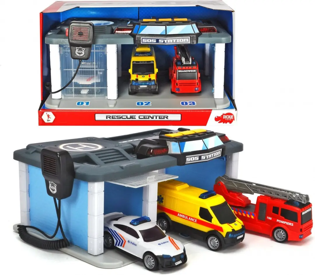 Dickie Toys SOS Rescue Center Speelgoedgarage - Meerkleurig