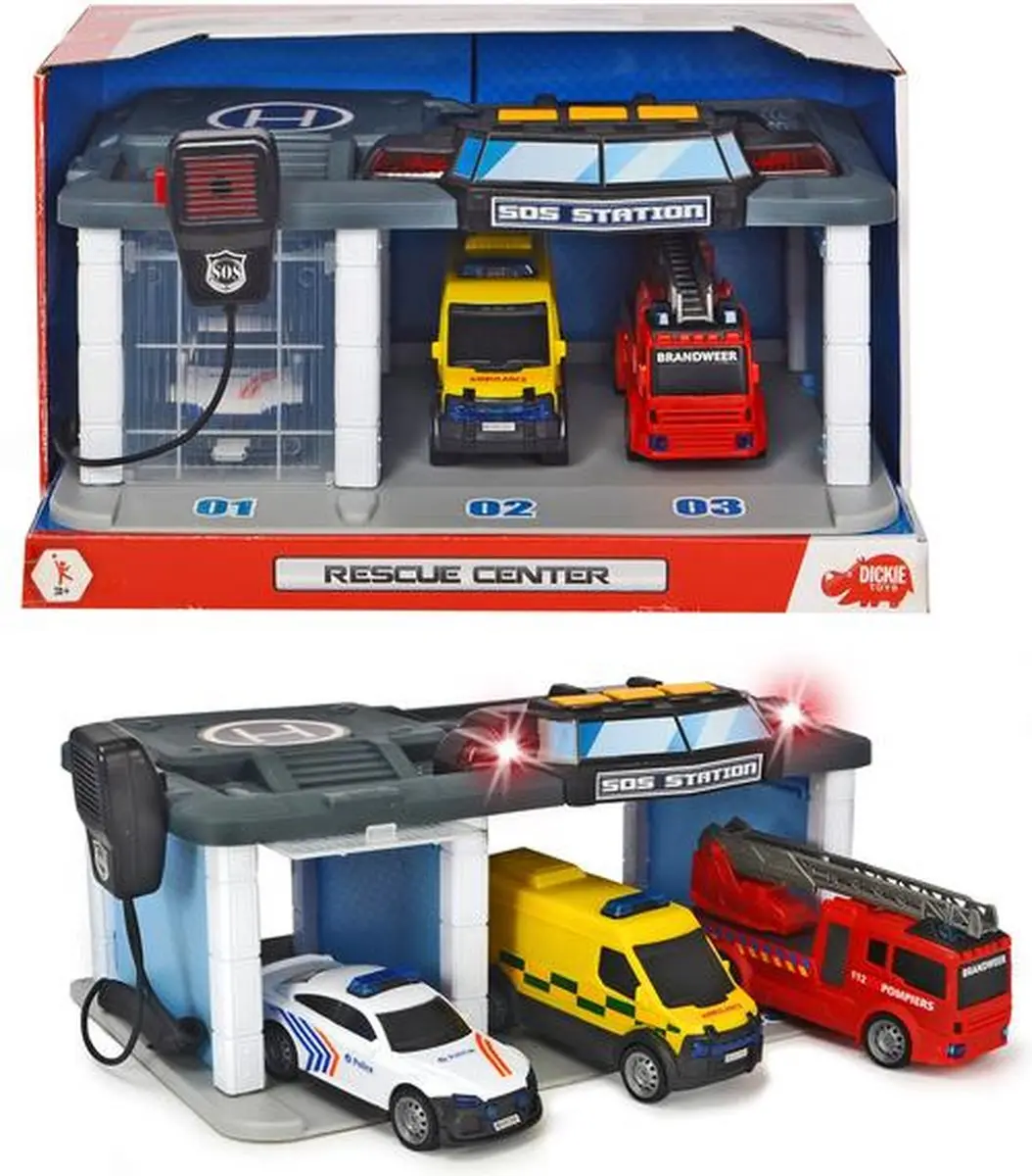 Dickie Toys SOS Rescue Center Speelgoedgarage - Meerkleurig