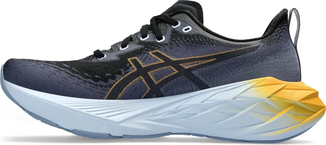 ASICS Novablast 4 Sportschoenen 47 - Zwart/Donkerblauw/Oranje
