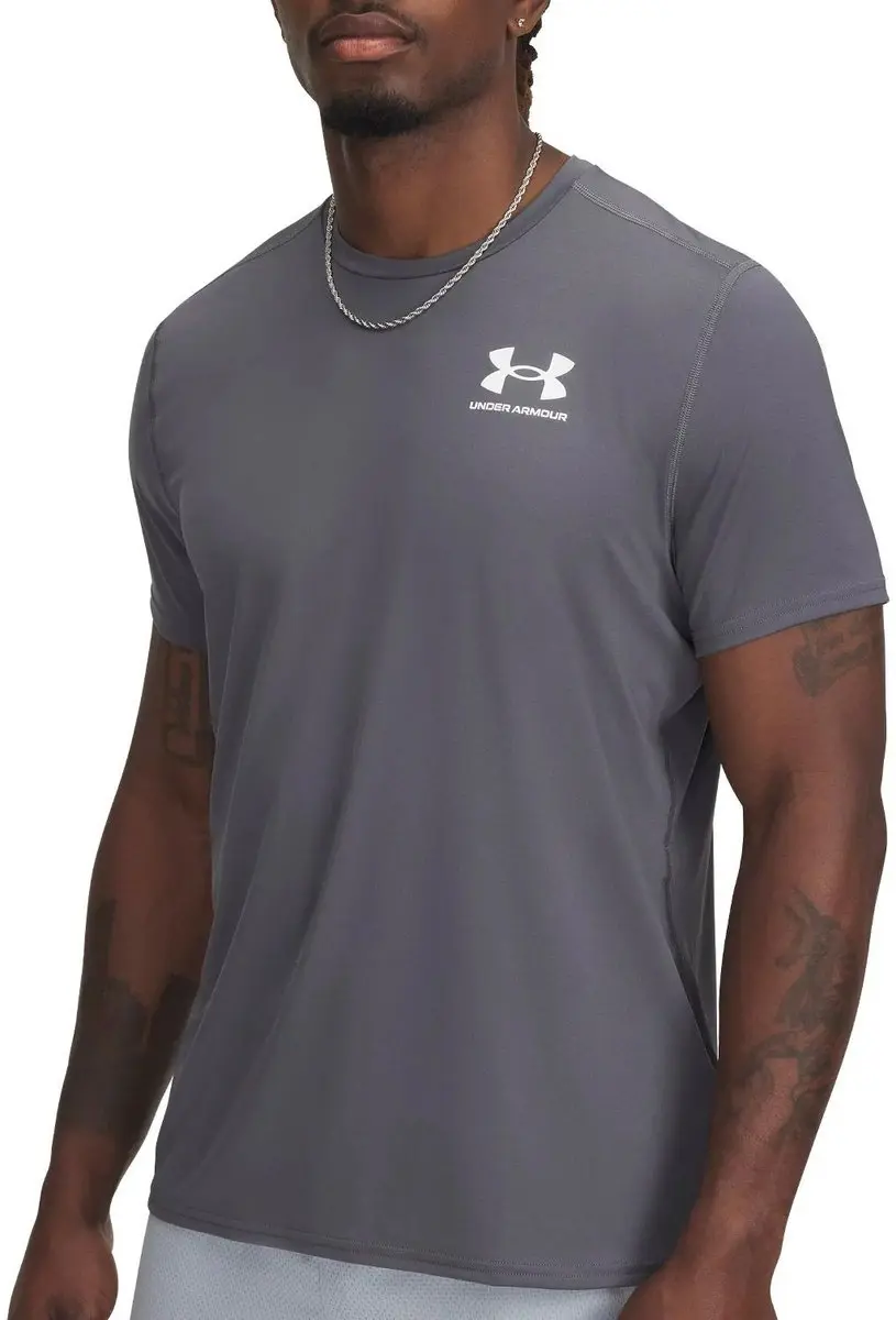 Under Armour HeatGear Fitted SS Shirt Heren - S - Donkergrijs - afbeelding 6 van 6