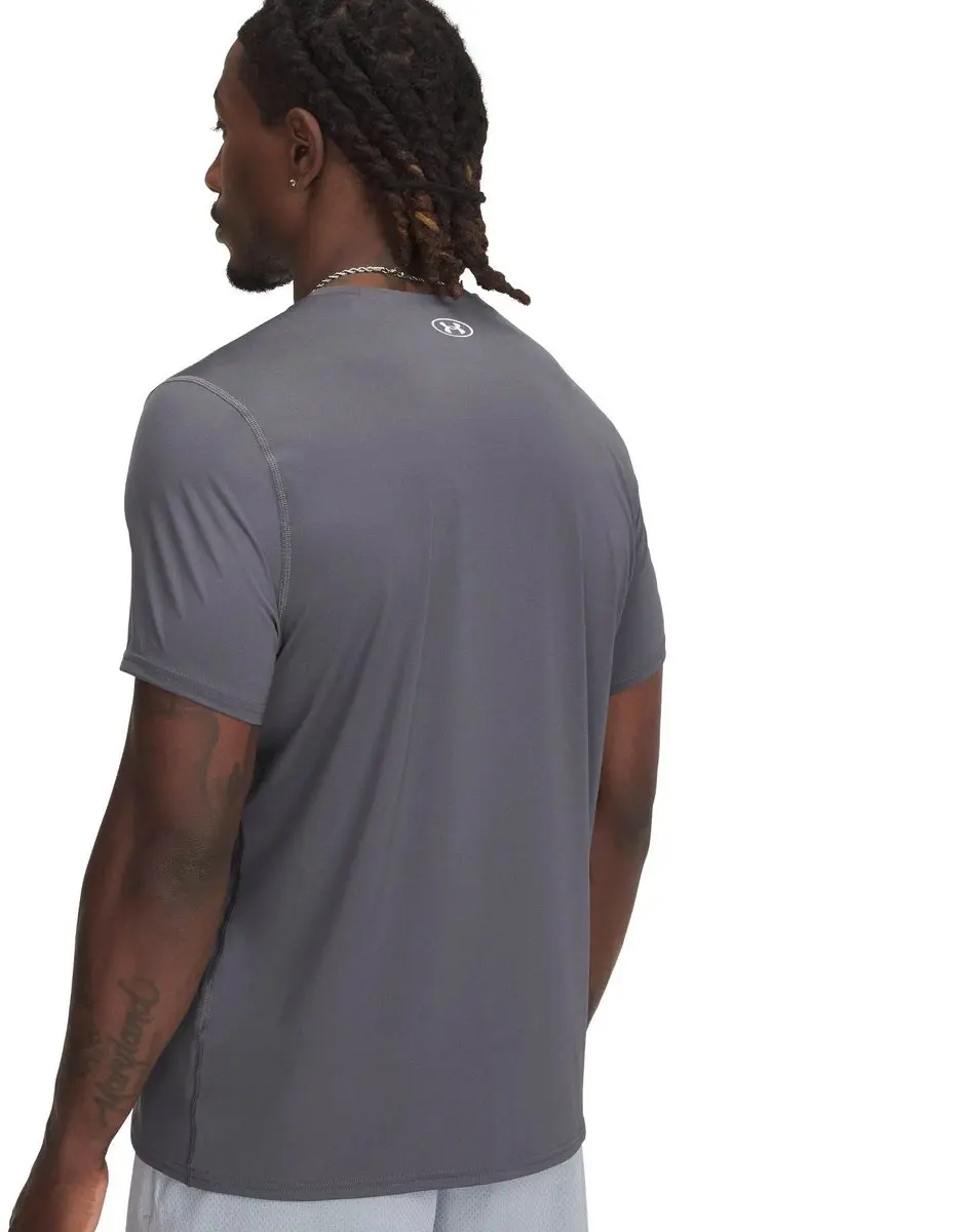 Under Armour HeatGear Fitted SS Shirt Heren - S - Donkergrijs