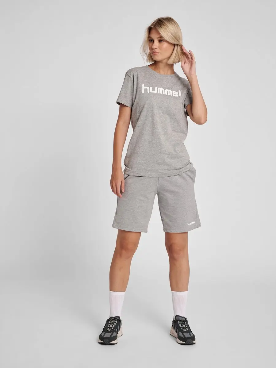 Hummel HMLGO Cotton Bermuda Shorts Woman Sportbroek - XL - Grijs - afbeelding 5 van 6