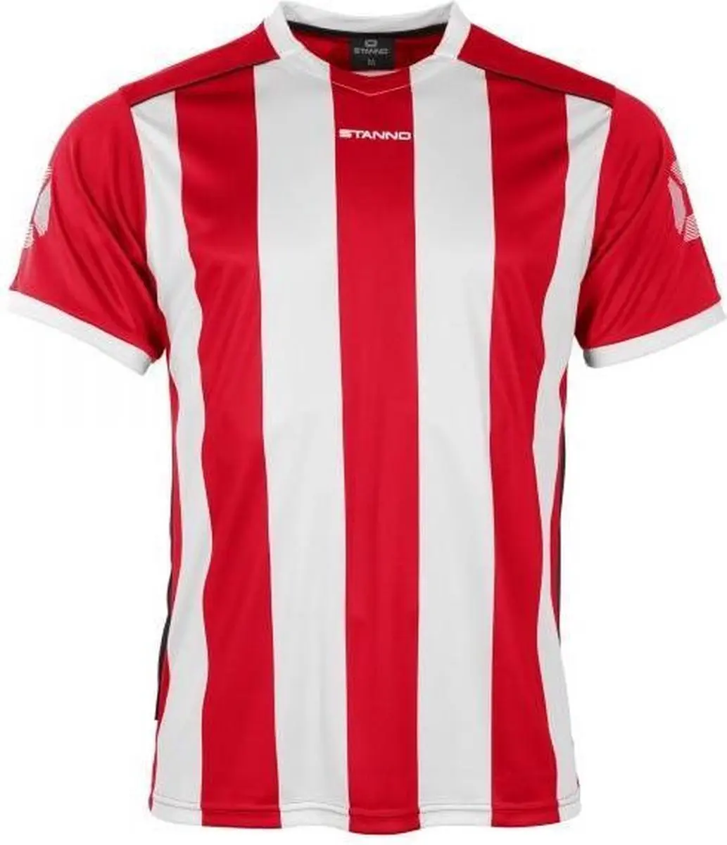 Stanno Brighton Shirt Korte Mouw - Rood/Wit M