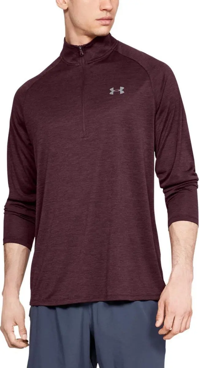 Under Armour Fall Tech Herenoverhemd L - Diep Bordeauxrood/Grafiet