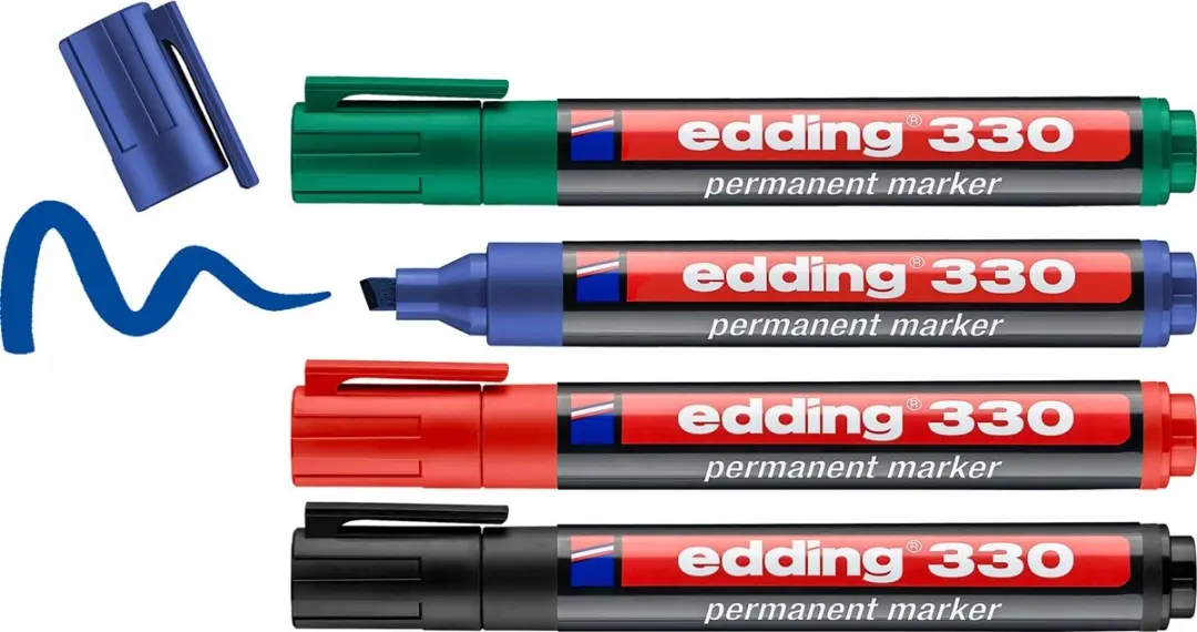 edding 330 Permanent Markers - 4 Stuks - Assorti