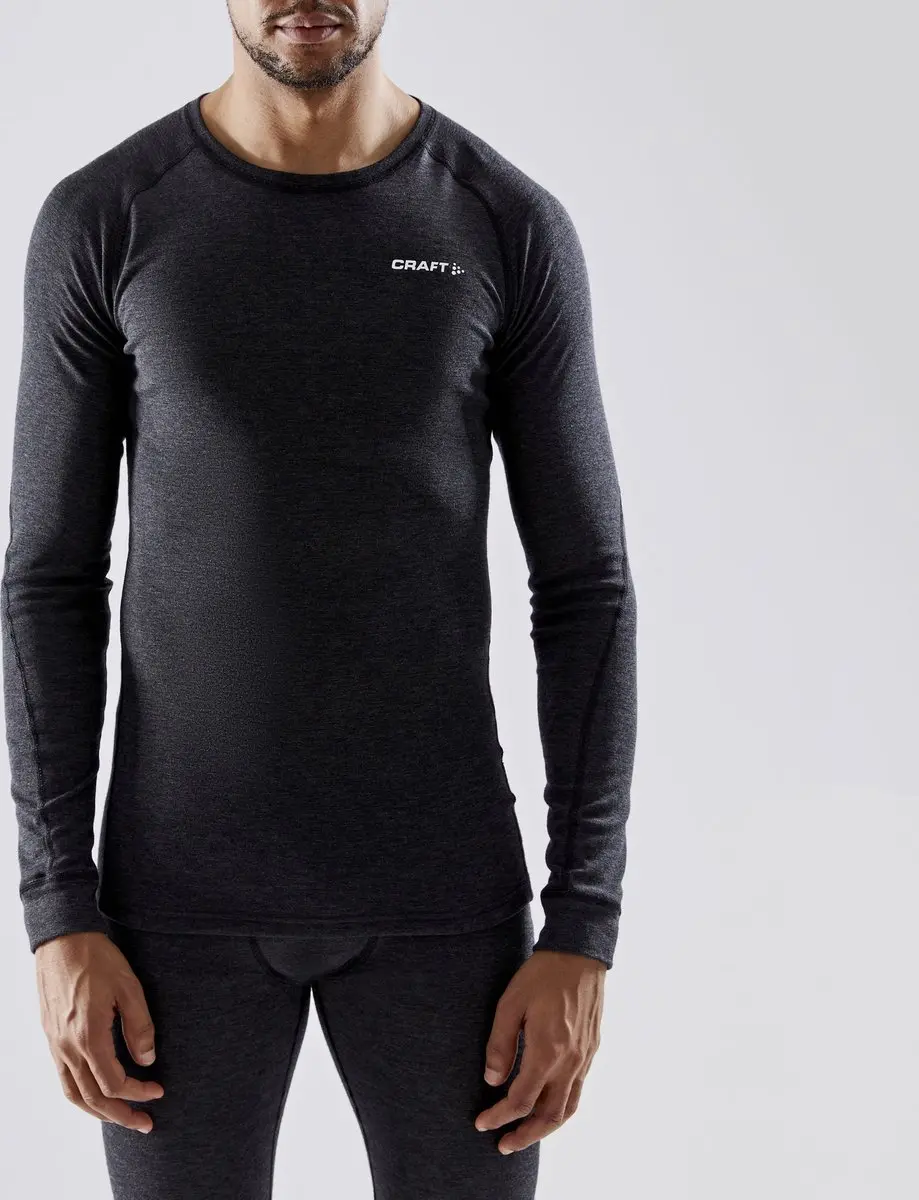 Craft Core Wool Merino Thermoset Heren Broek & Shirt - Maat L - Zwart