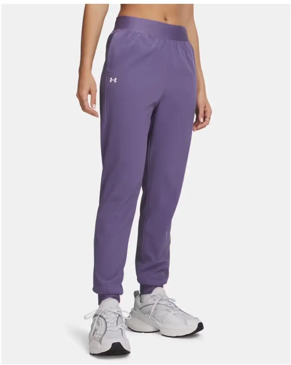 Under Armour Rival Hi Rise Woven Pant - Dames Trainingsbroek L - Pink - afbeelding 4 van 6