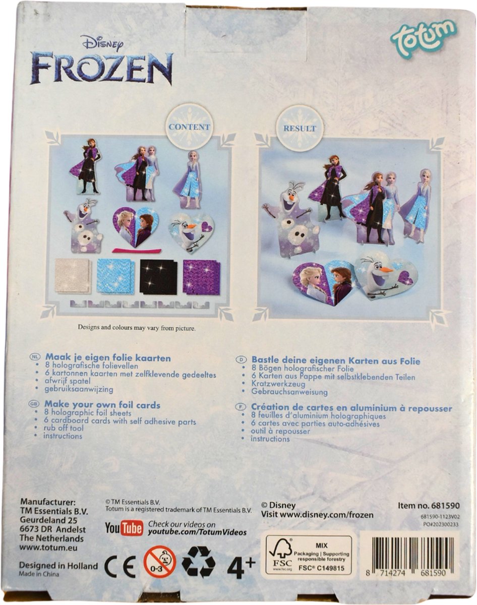 Disney Frozen Maak Je Eigen Folie Kaarten - 6 Kaarten - 4+