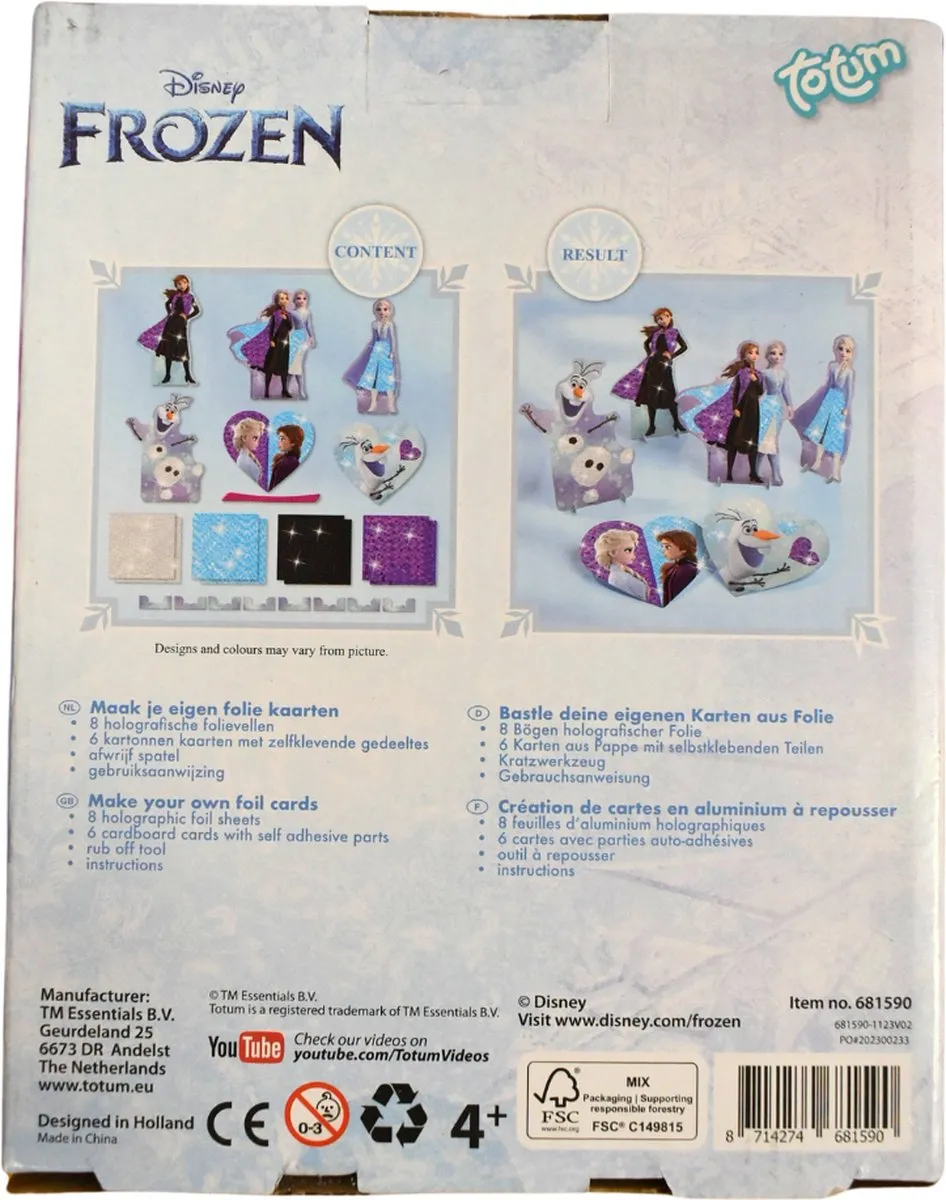 Disney Frozen Maak Je Eigen Folie Kaarten - 6 Stuks