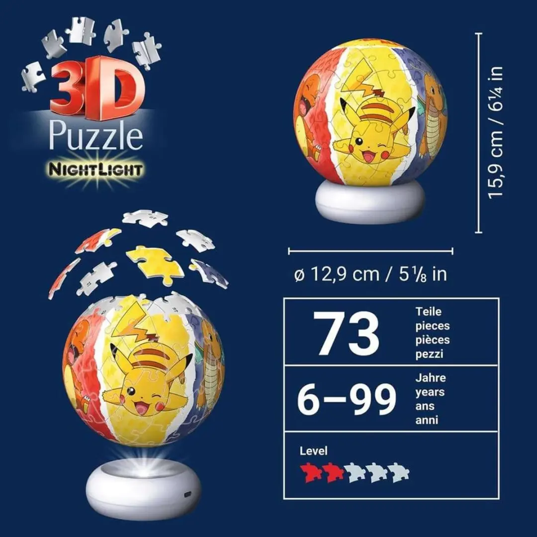 Ravensburger Pokémon 3D Puzzel met Licht - 73 Stuks - afbeelding 6 van 6