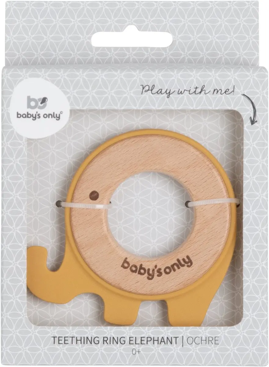 Baby's Only Houten Bijtring Olifant - Oker