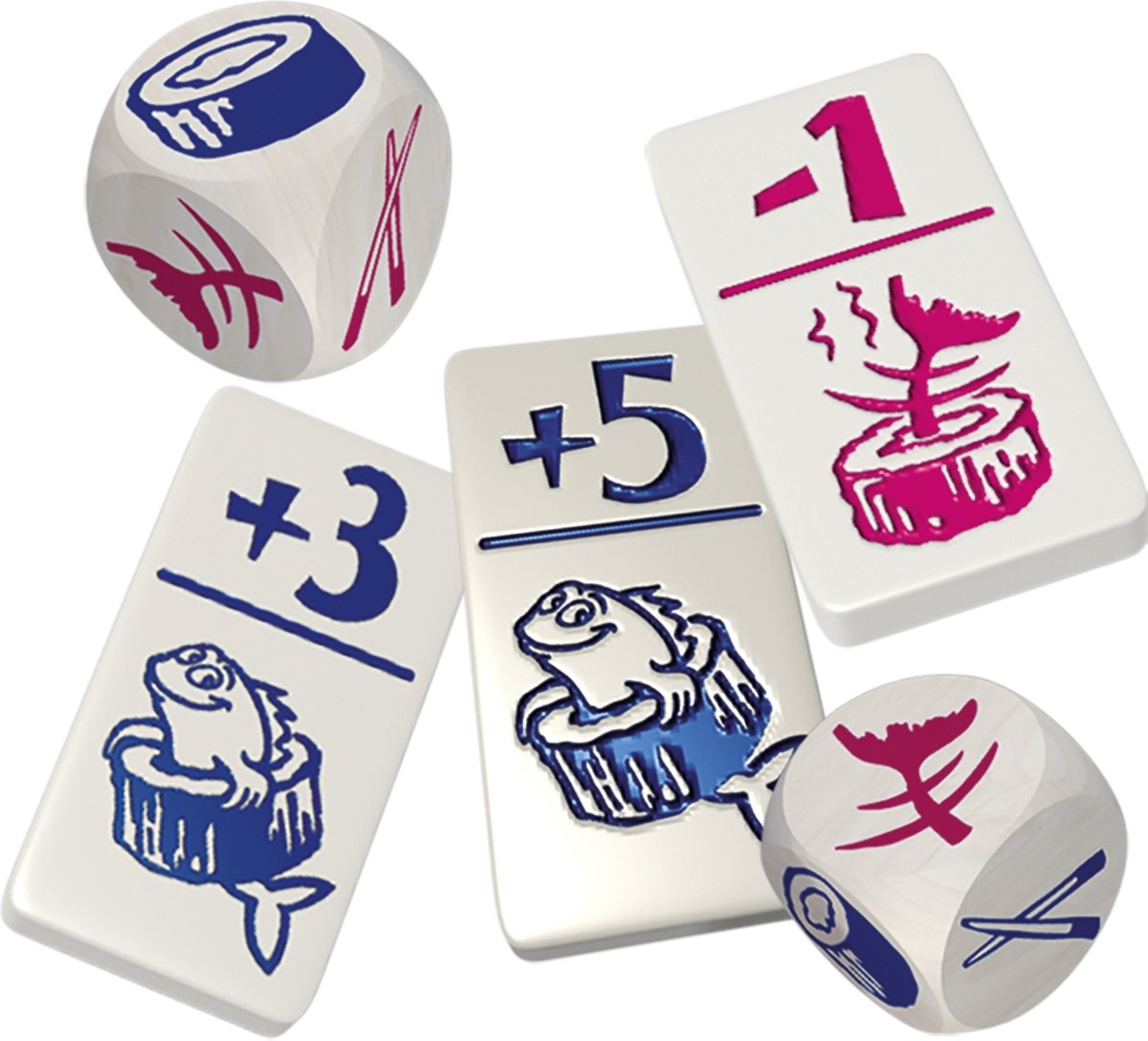 999 Games - Geharrewar in de Sushibar - Dobbelspel - Snel dobbelspel voor het hele gezin - Gezelschapsspel - Familiespel - Klein cadeautje - bevat spelregels in NL en EN