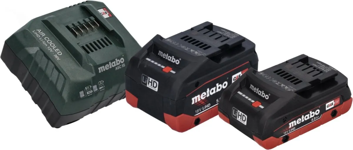 Metabo LiHD Accu Set 18V 9,5Ah - ASC 55 Oplader - Groen/Zwart - afbeelding 3 van 6