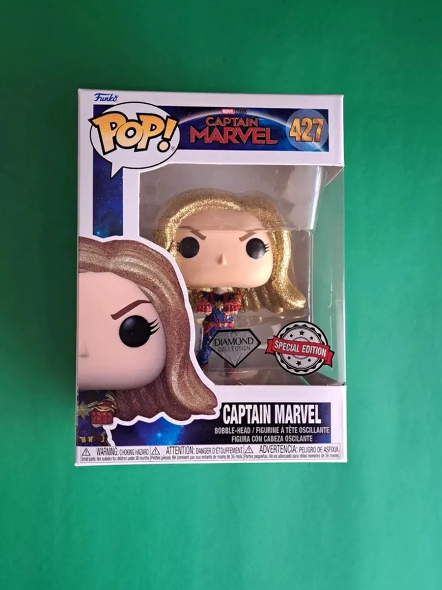 Funko Pop! Marvel Captain Marvel #427 Diamond Collectie - Rood/Blauw/Goud - afbeelding 6 van 6