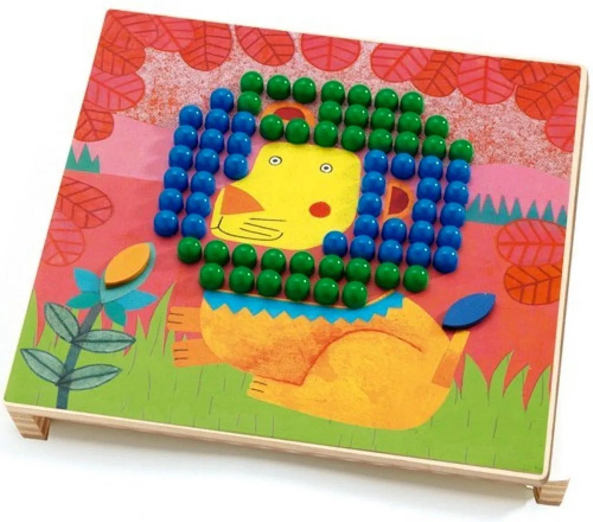 Djeco Mosaïco Animo - 8 Sjablonen & 200 Knopjes - Multicolor