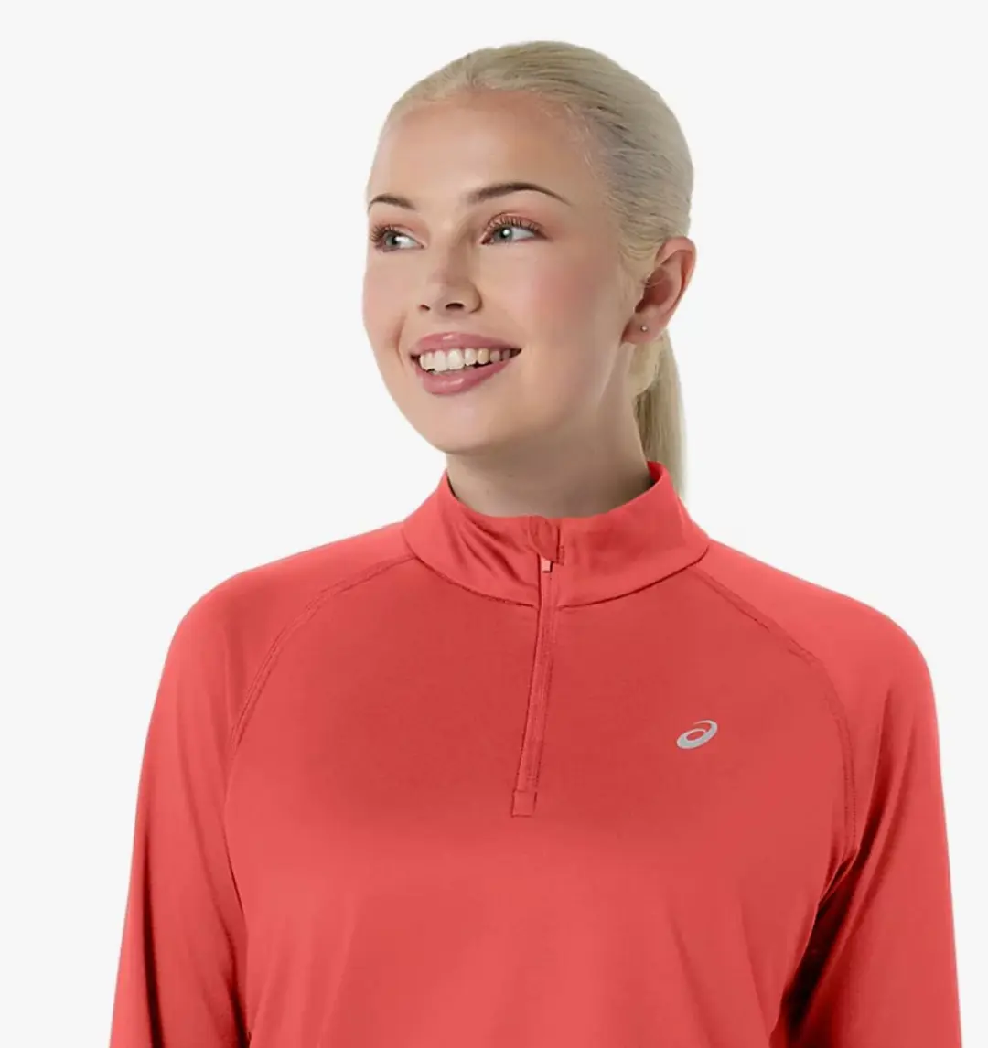 ASICS Sport Winter 1/2 Zip Top Dames M - Hardlooptop - Oranje