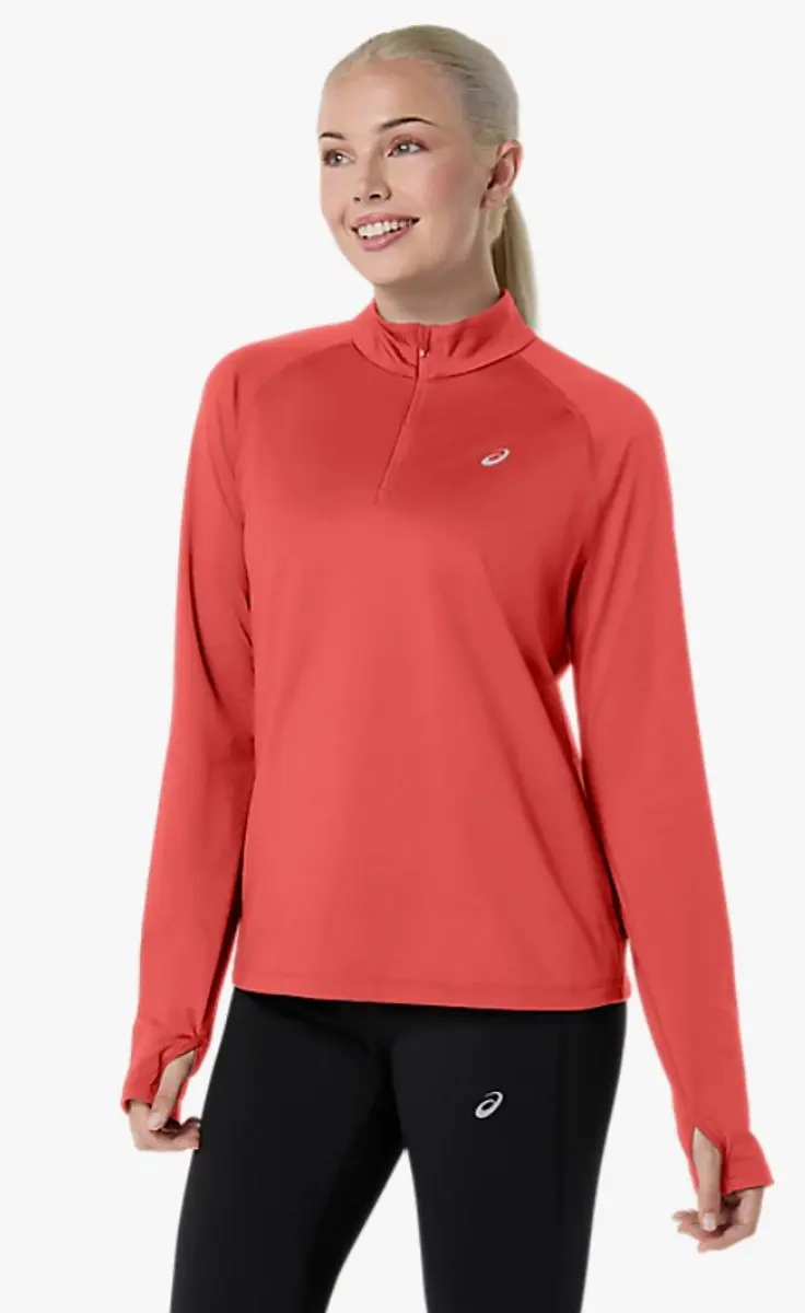 ASICS Sport Winter 1/2 Zip Top Dames M - Hardlooptop - Oranje