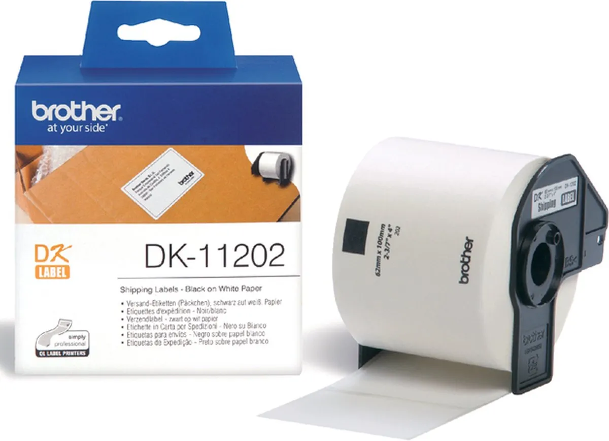 Brother DK-11202 Die-Cut Label 100x62mm - Wit - 300 Stuks - afbeelding 6 van 6