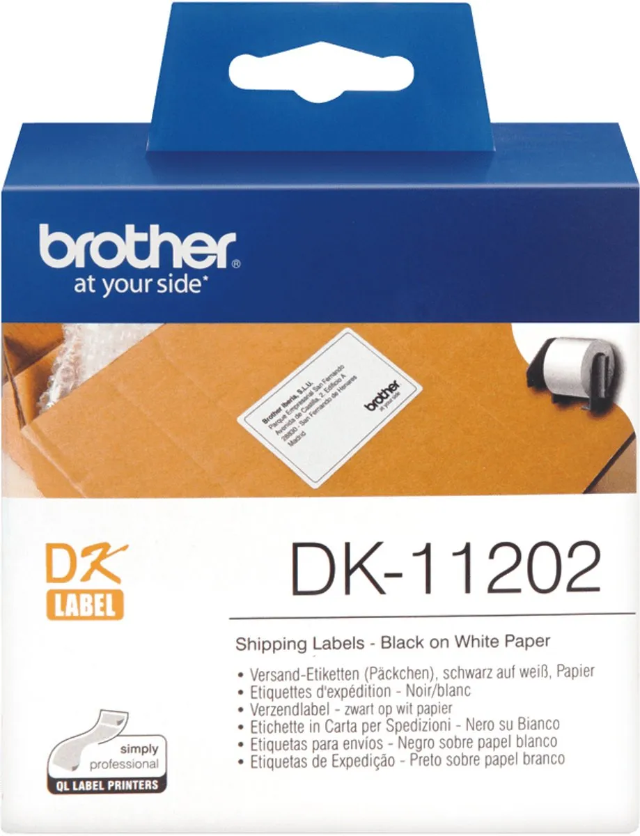 Brother DK-11202 Die-Cut Label 100x62mm - Wit - 300 Stuks