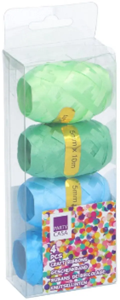 Craft 5mm Craft Ribbon 10m - 4 Stuks - Multi