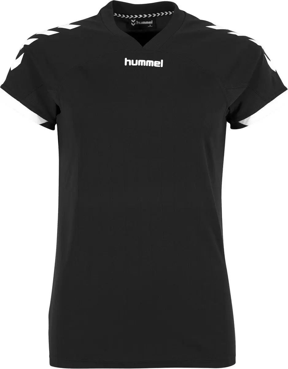 Hummel Fyn Shirt Dames Korte Mouw - Zwart/Wit M