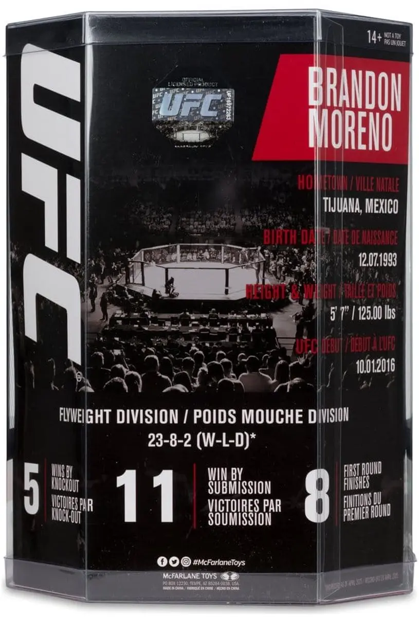McFarlane Toys UFC Brandon Moreno Beeld 16cm - Multi - afbeelding 6 van 6