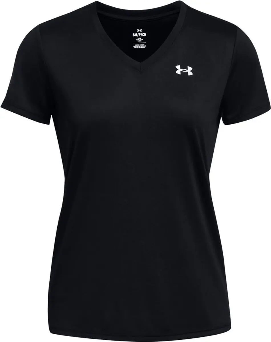 Under Armour Tech V-Neck Sportshirt Dames - XS - Zwart